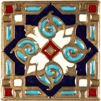 Bronzová dekorace Enameled Orient 1665, 5x5 cm